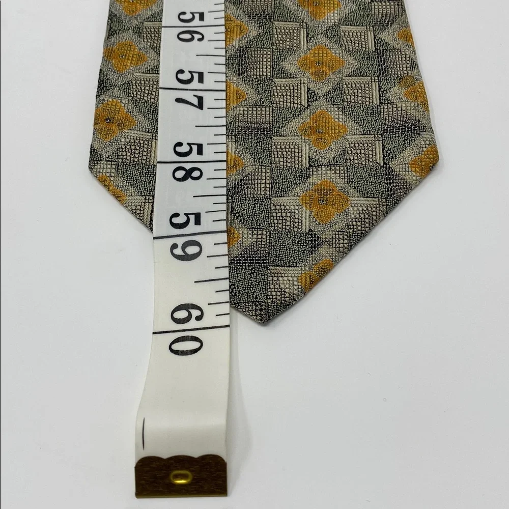Robert Talbott Geometric Green and Orange Tie Imported Silk Made in USA